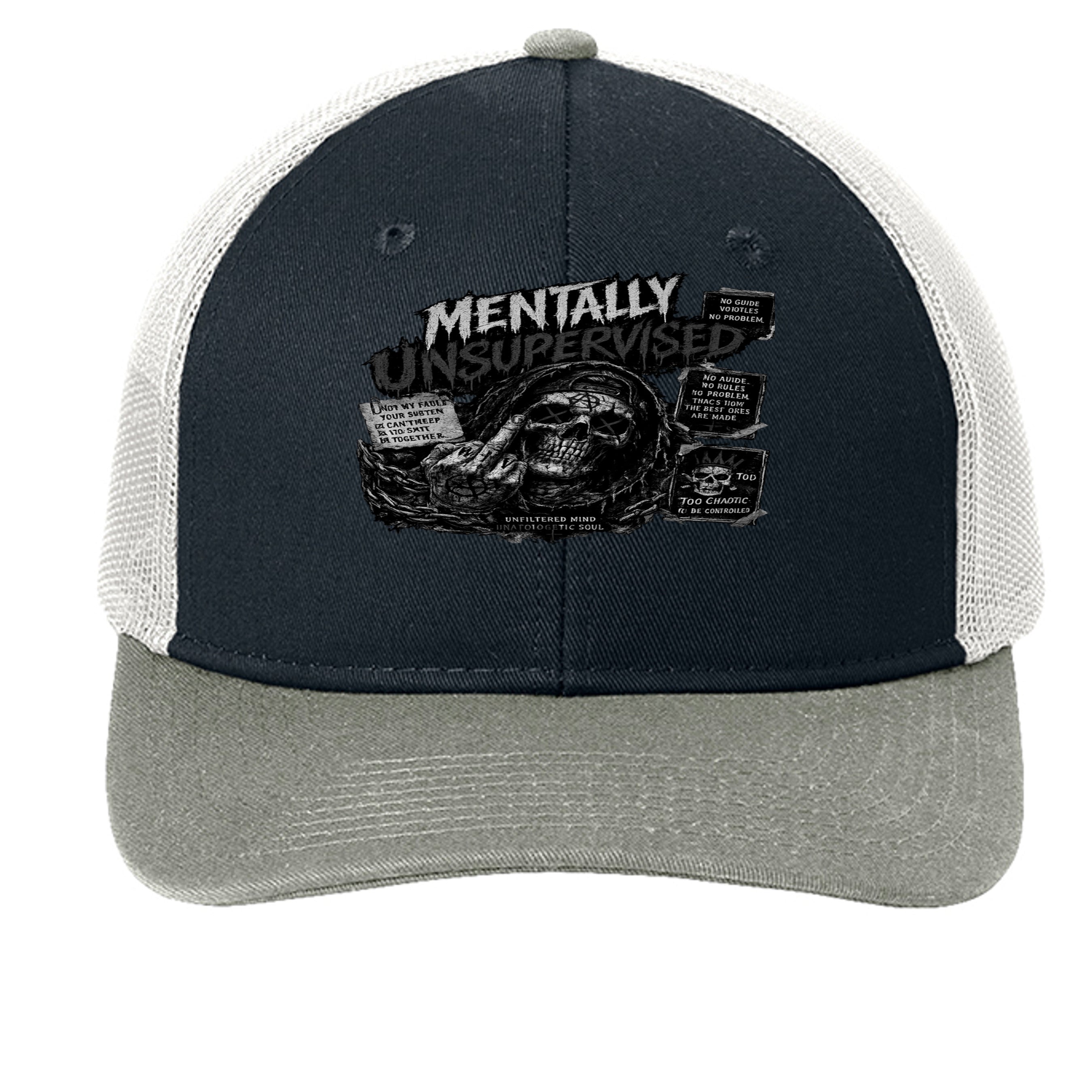 Rich Navy/ Heather Grey/ White - C402 - FRONT