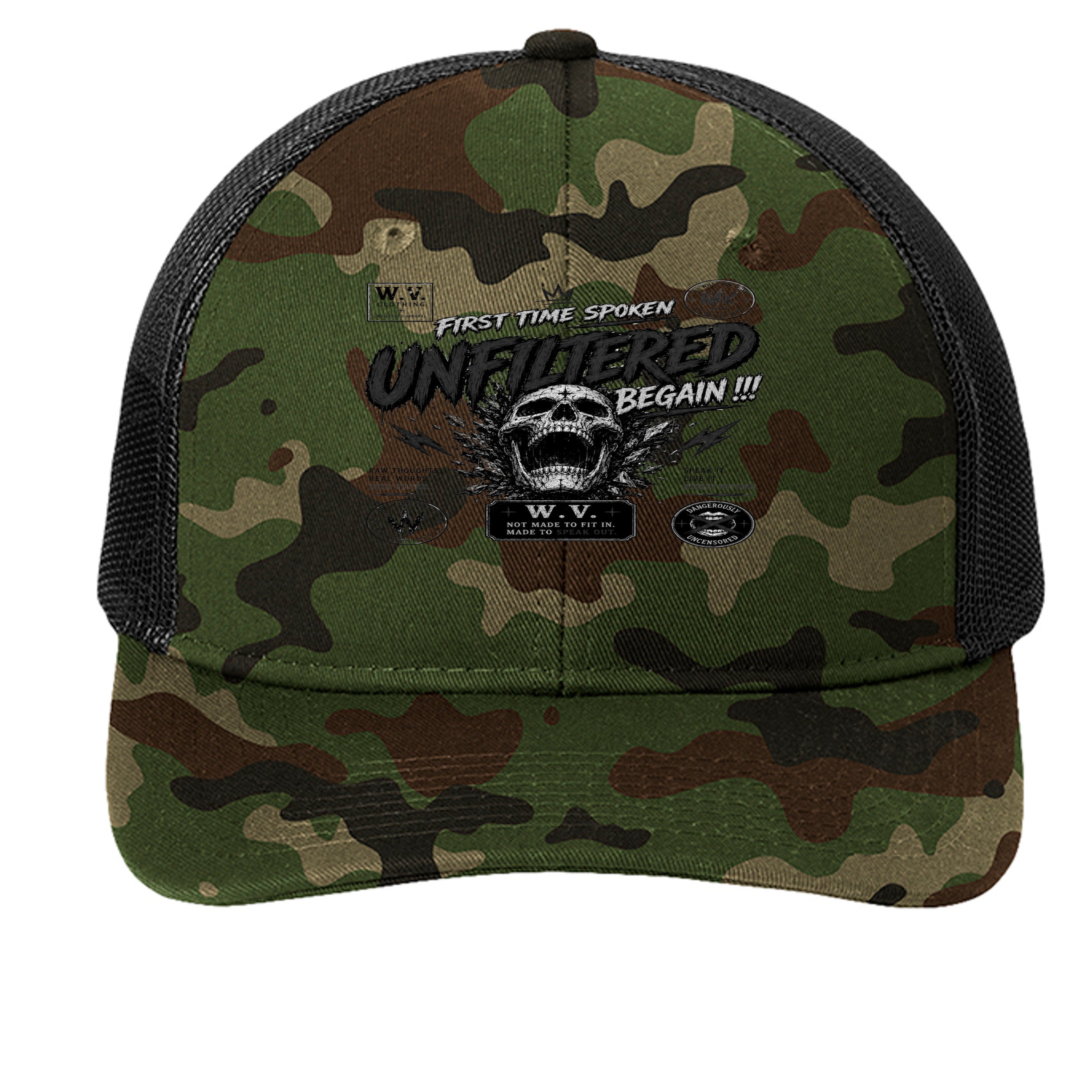 Woodland Camo/ Black - C402 - FRONT