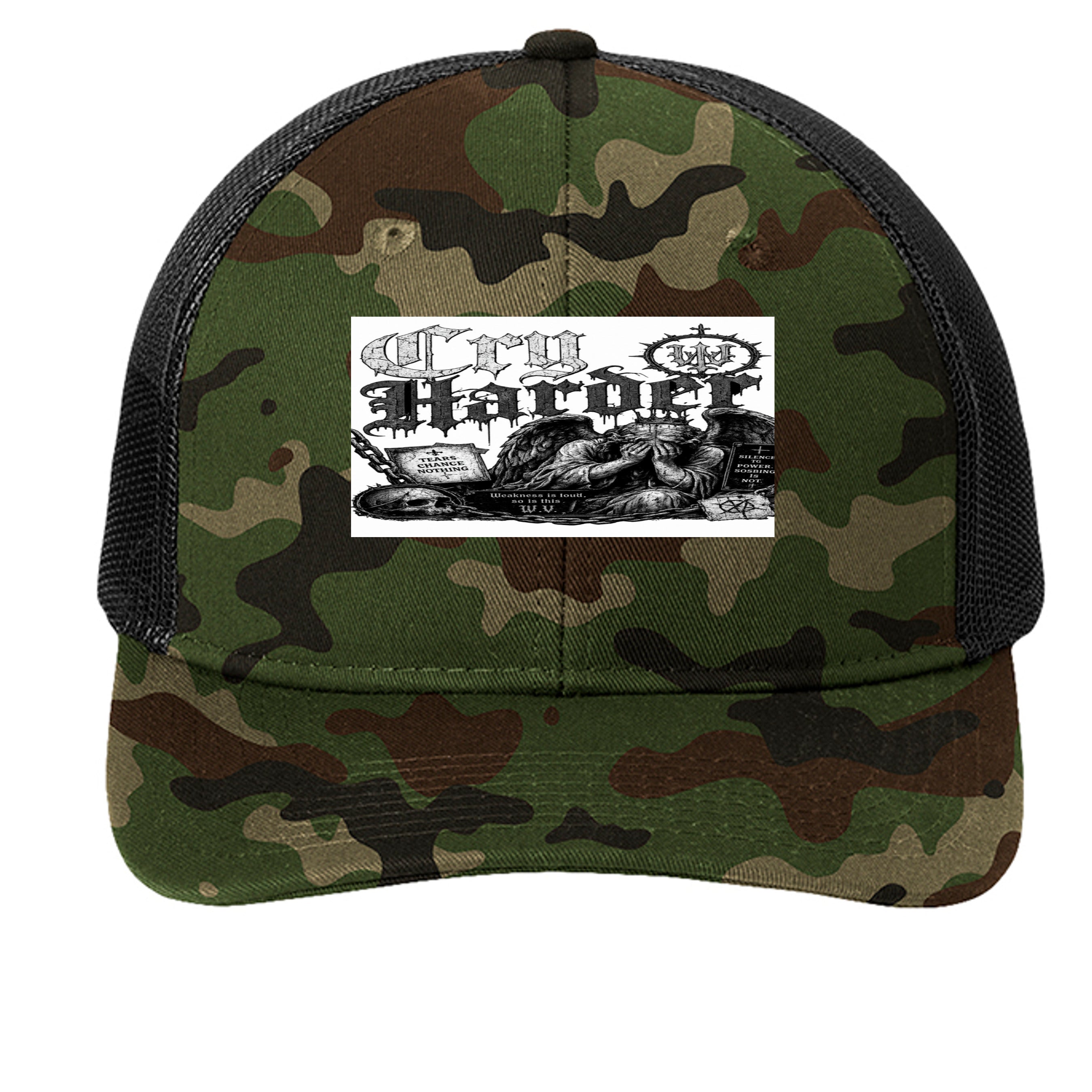 Woodland Camo/ Black - C402 - FRONT